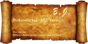 Bukovszky János névjegykártya
